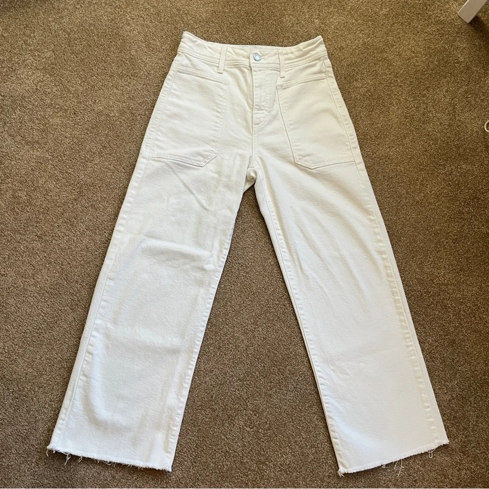 White Wide Leg Jeans - Picture 1 of 3